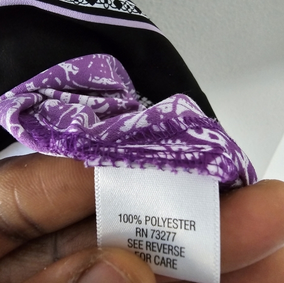 Croft & Barrow Blouse Women 2X Mixed Media Print Flowy Art Hippie  Bohomein - Picture 8 of 11